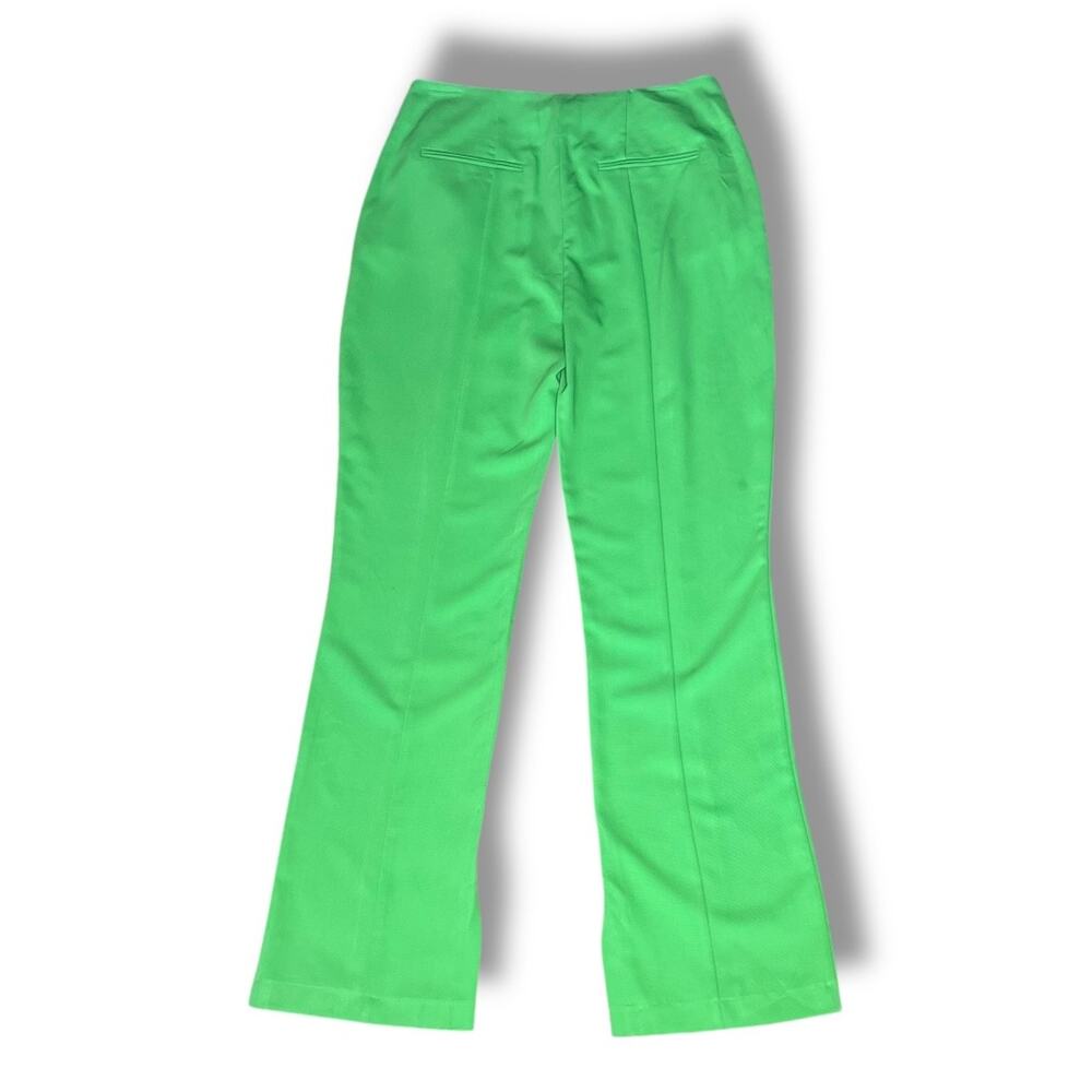 TOPSHOP pintuck high waist dress pants trousers bright kelly green NWT Women's 8 - Picture 3 of 11